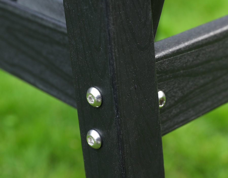 Fekete 2 csomagos kereszt háttámla HDPE Adirondack étkezőszék