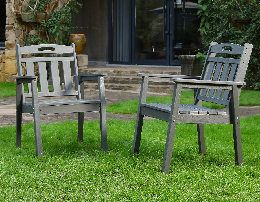 Palaszürke 2 csomagos álló HDPE Adirondack étkezőszék