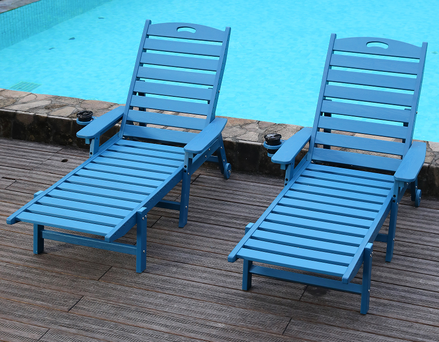 Serene Ocean Blue 2 csomagos HDPE fekvő Adirondack készlet