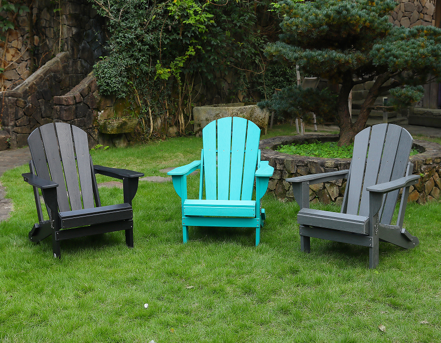 Fekete All-Weather HDPE Adirondack békaszék