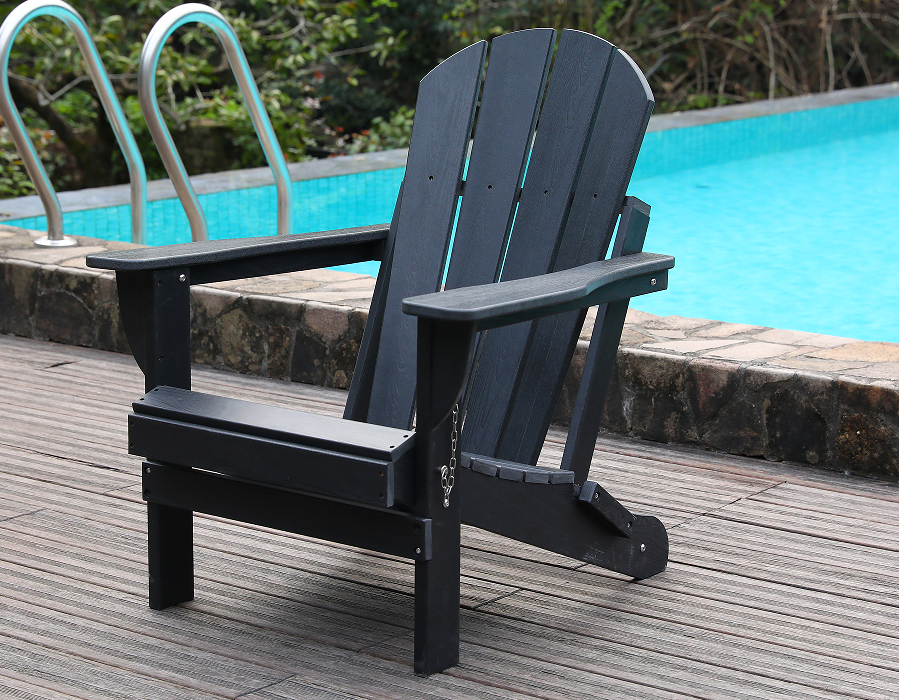 Fekete All-Weather HDPE Adirondack békaszék