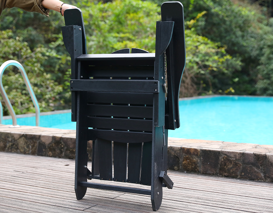 Fekete All-Weather HDPE Adirondack békaszék