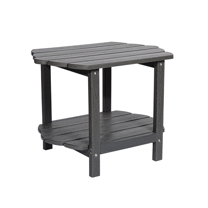 Robusztus, strapabíró, modern minimalista, kétszintes dohányzóasztal HDPE anyagból