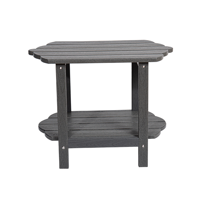 Robusztus, strapabíró, modern minimalista, kétszintes dohányzóasztal HDPE anyagból