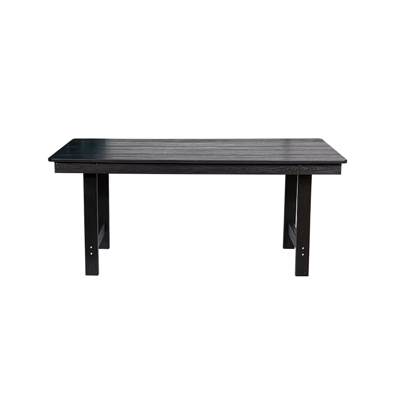 Elegáns fekete HDPE 7 részes étkezőgarnitúra tágas kültéri területekhez